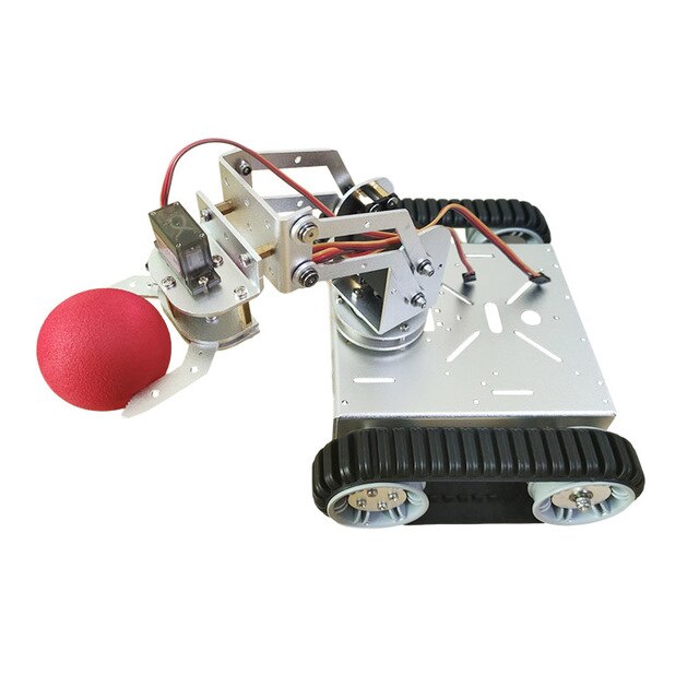 Cheapest Mobile Robot Arm with Tank Car Chassis Kit with DC Motor Servos for Arduino STM32 DIY STEM Program Toy Parts